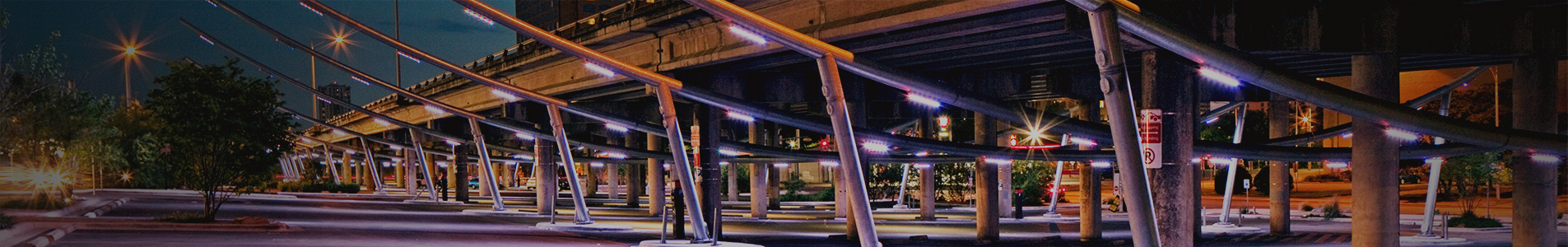 Lights near rail bridge