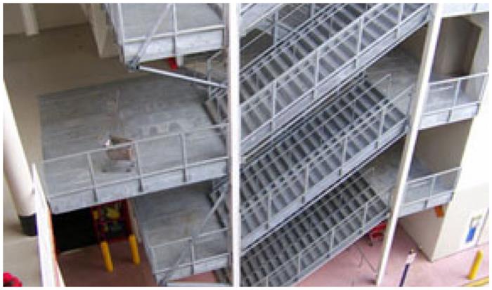 Galvanized Stairs Parking Garage