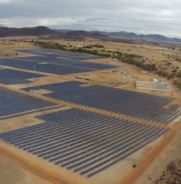 Solar Panel Farm installation in field